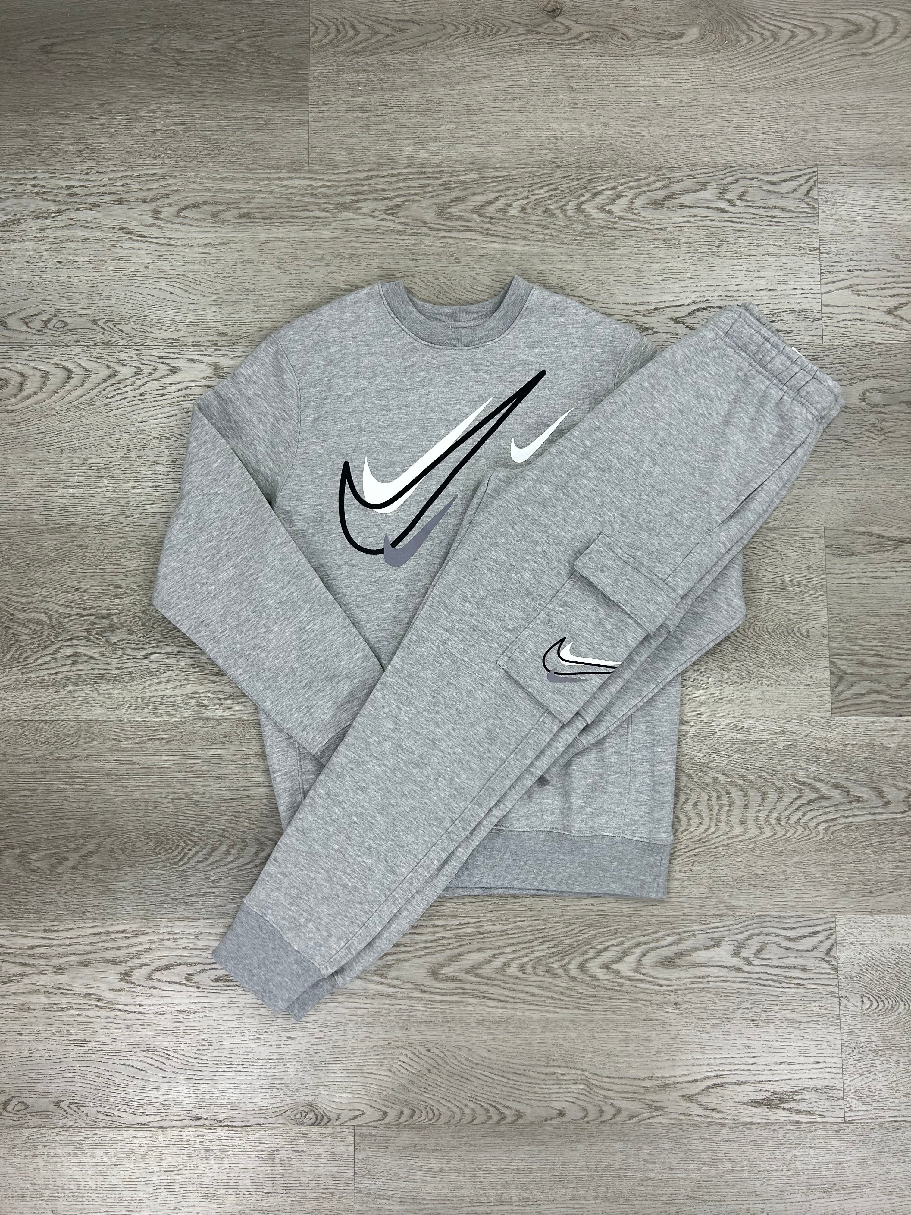 Swoosh tracksuit online grey