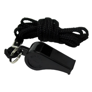 WHISTLE WITH LANYARD- BLACK