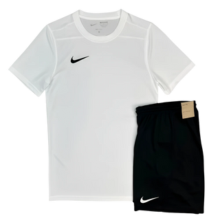 NIKE JUNIOR WHITE DRI FIT SET - T-SHIRT & SHORTS