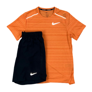 NIKE ORANGE MILER SET - T-SHIRT & SHORTS