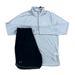 UNDER ARMOUR 1/4 ZIP SET - 1/4 ZIP & SHORTS