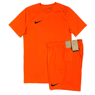 NIKE JUNIOR DRI-FIT TSHIRT / SHORTS SET - ORANGE